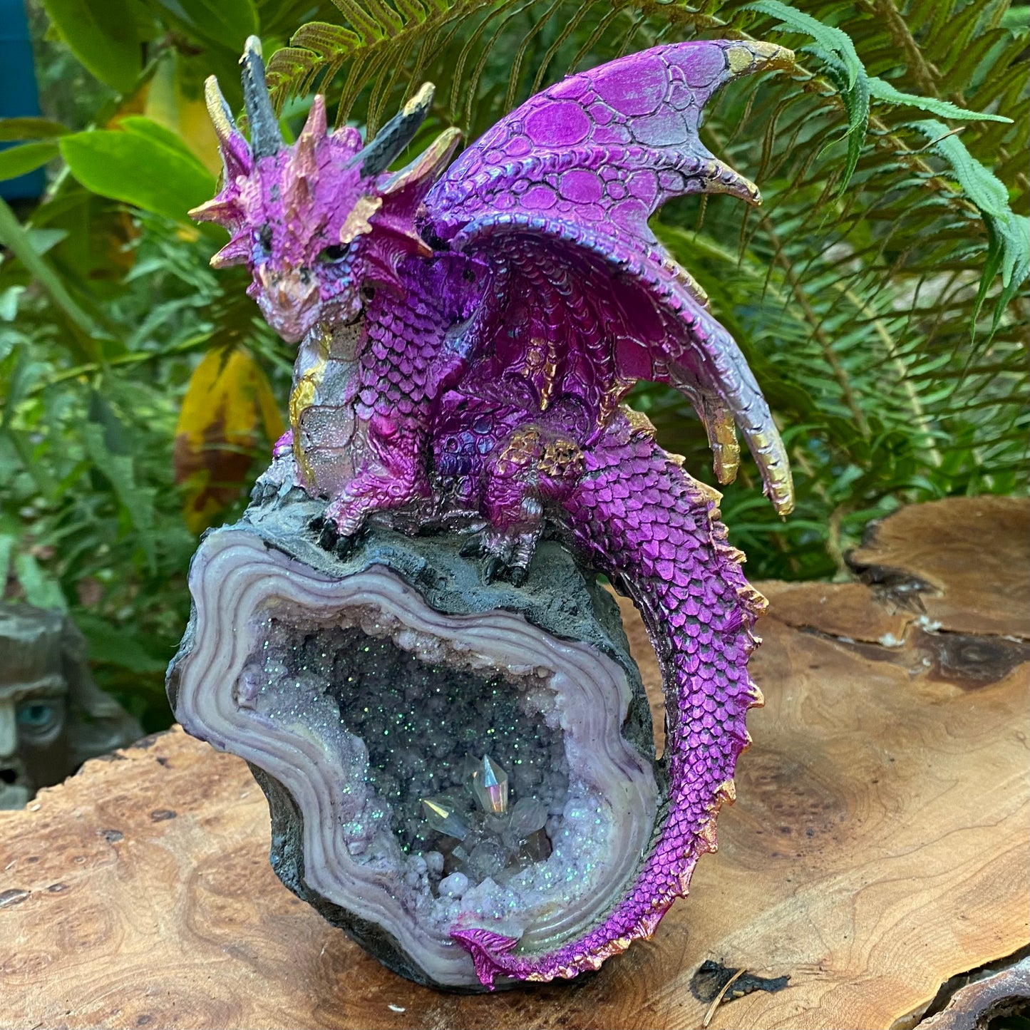 Pink Crystal with Dragon
