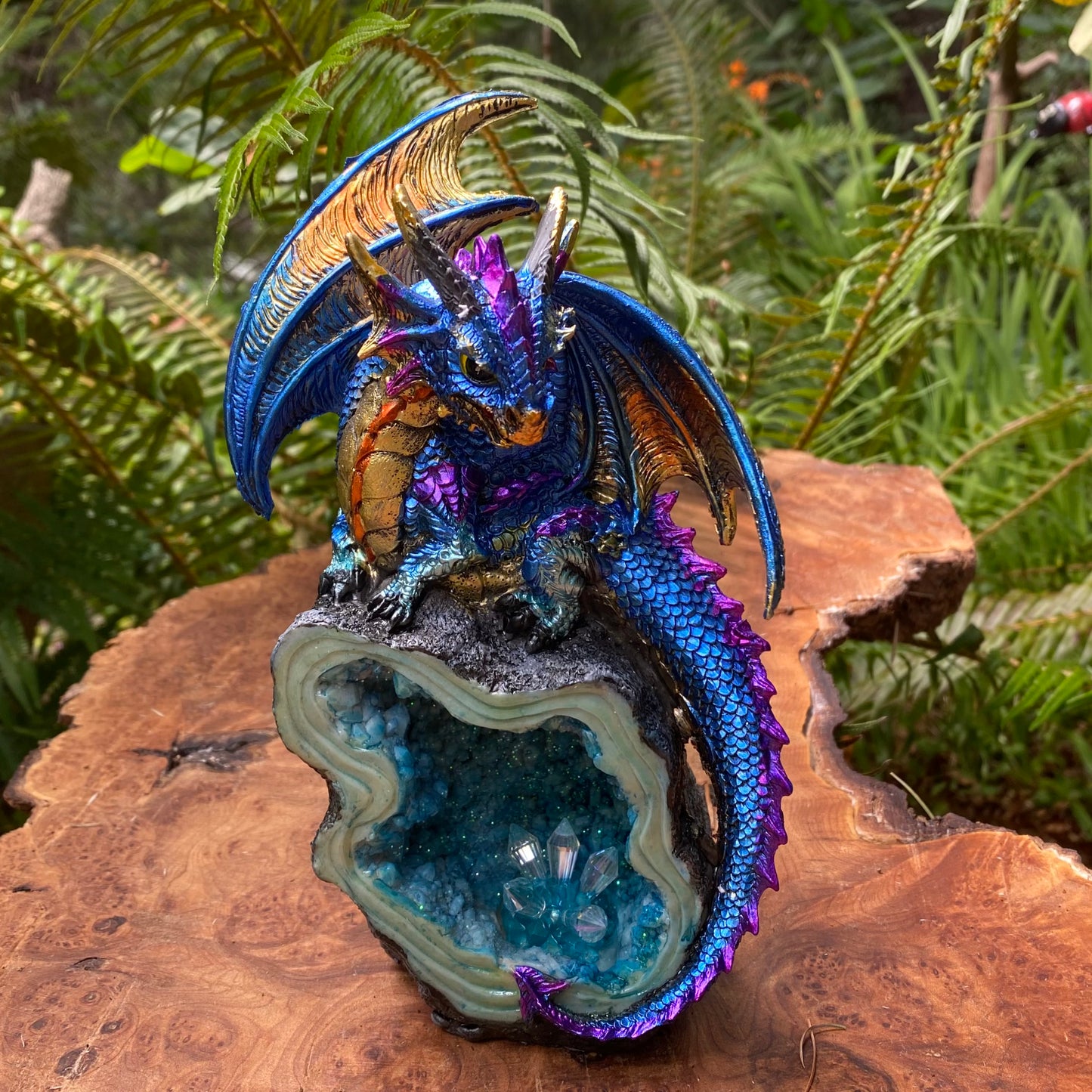 Blue Crystal with Dragon