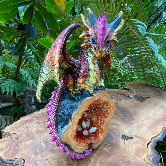 Orange Crystal with Dragon