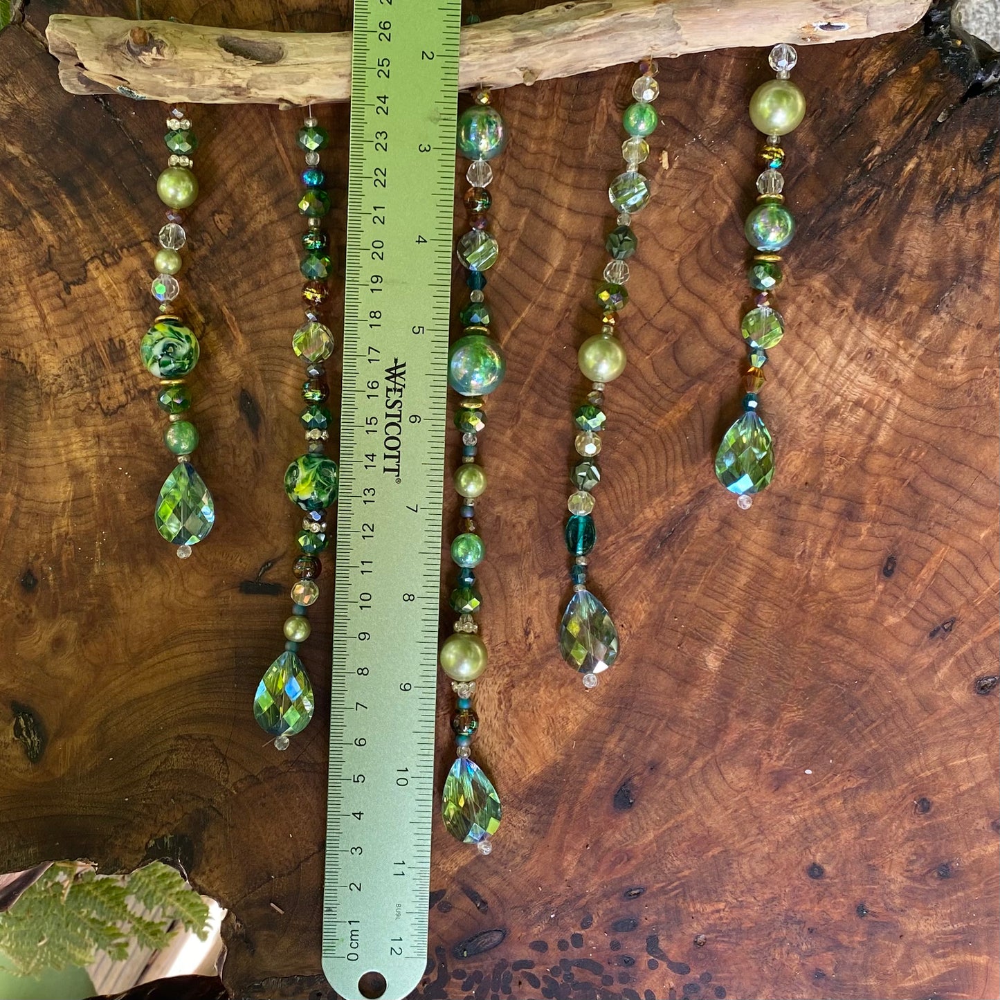 Handcrafted Beaded Driftwood Suncatcher