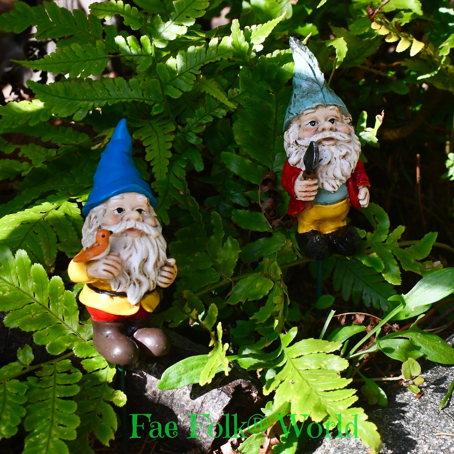 Tiny Gnome Holding Spade - Pot or Garden Stake