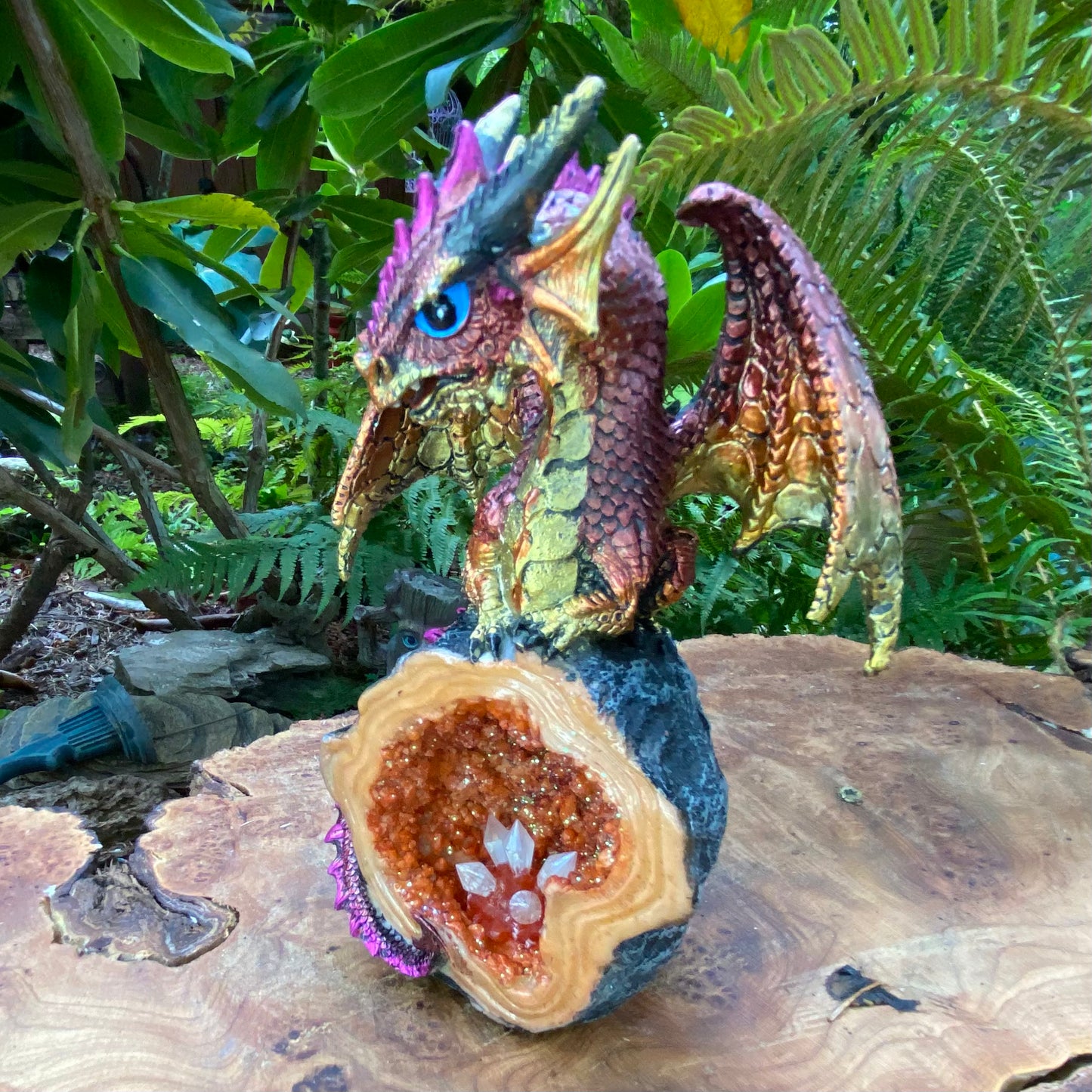 Orange Crystal with Dragon