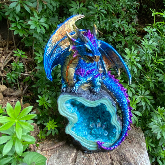 Blue Crystal with Dragon