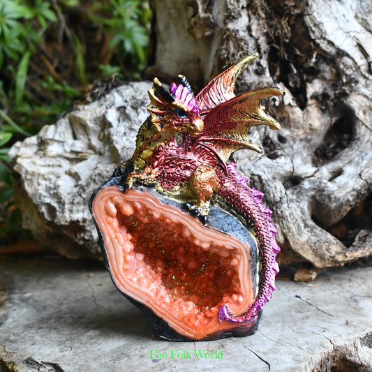 Dragon on Crystal - Orange