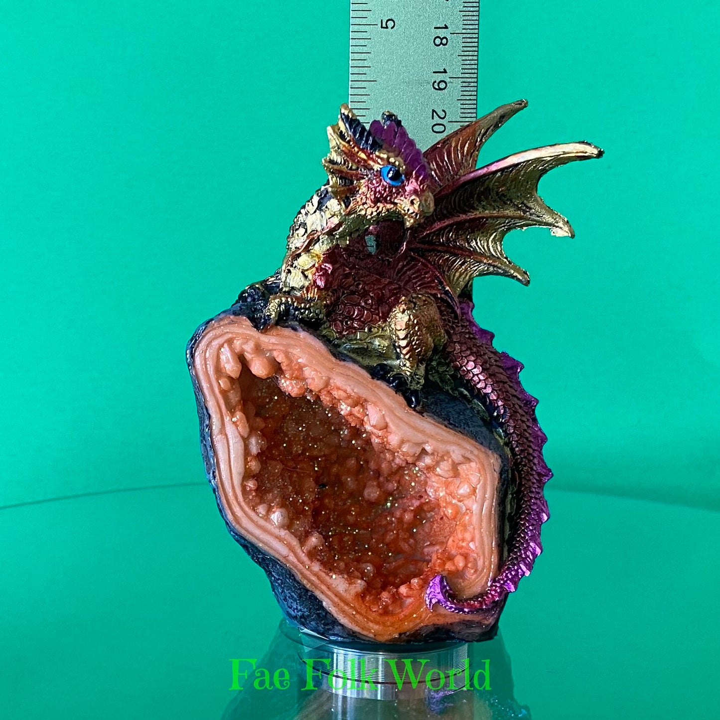 Dragon on Crystal - Orange