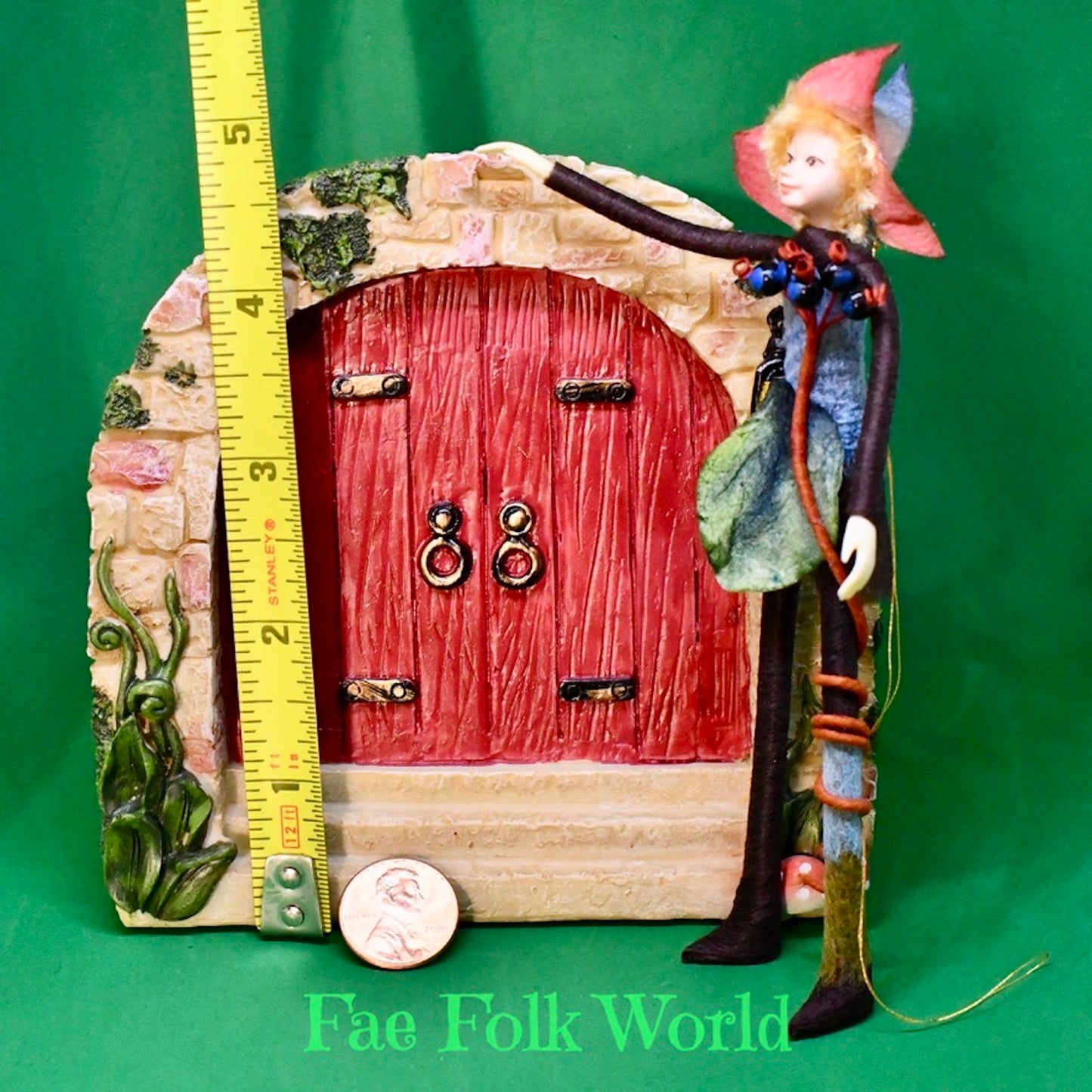 Fairy Door - Rounded Red Double Doors