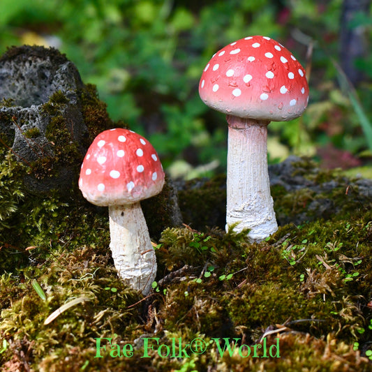 Fairy Garden Red Mushroom Set