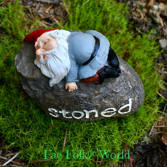 Stoned Mini Garden Gnome