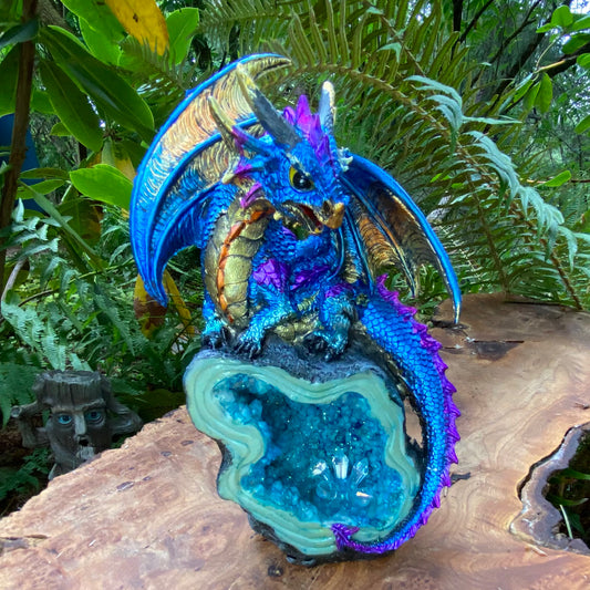 Blue Crystal with Dragon