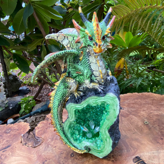 Green Crystal with Dragon