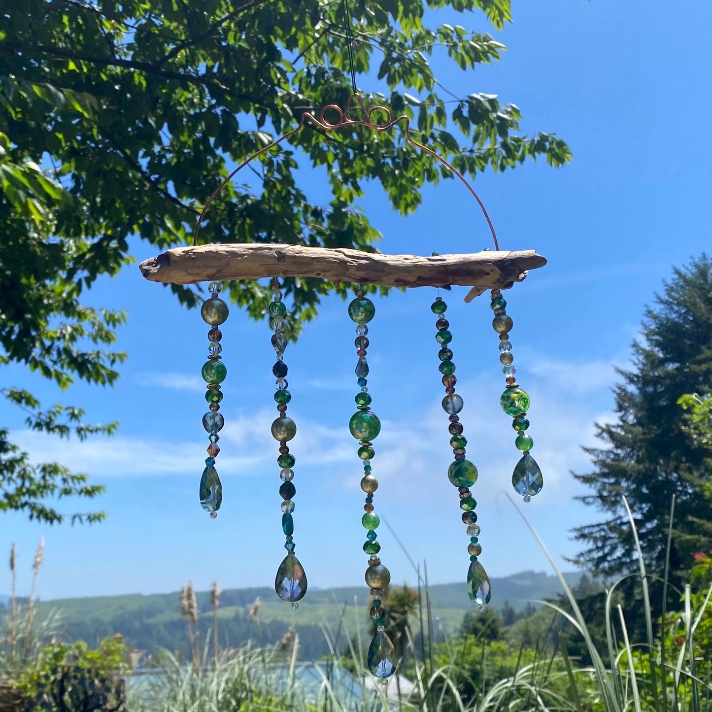 Handcrafted Beaded Driftwood Suncatcher