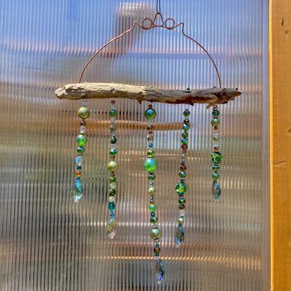Handcrafted Beaded Driftwood Suncatcher