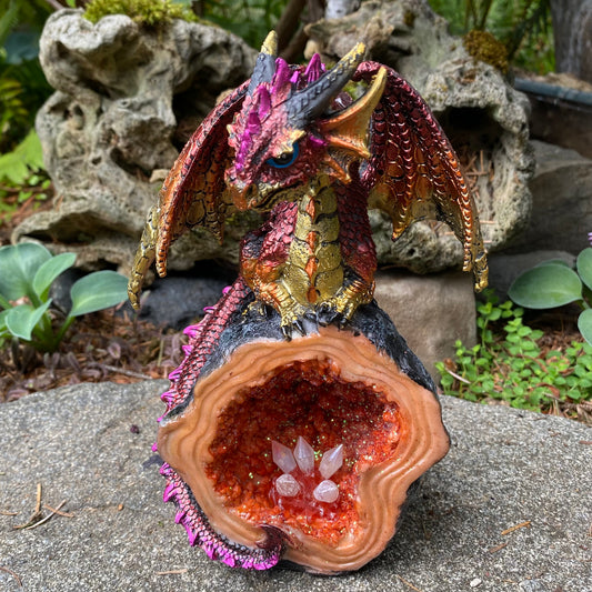 Orange Crystal with Dragon
