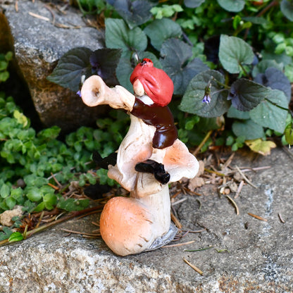 Mini Garden Gnome Blowing Horn
