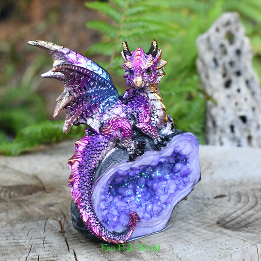 Dragon on Crystal - Purple