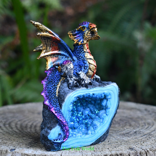 Dragon on Crystal - Blue