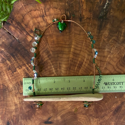 Handcrafted Green Heart Fairy Swing