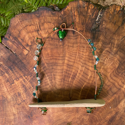 Handcrafted Green Heart Fairy Swing