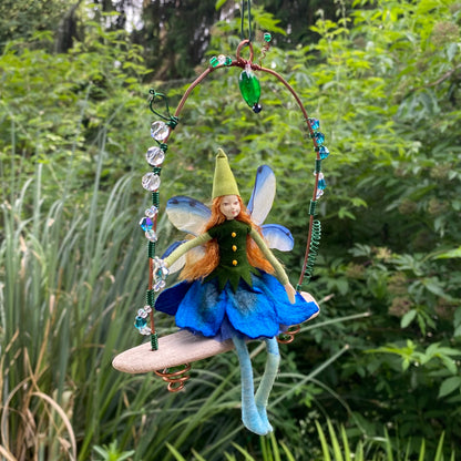 Handcrafted Green Heart Fairy Swing