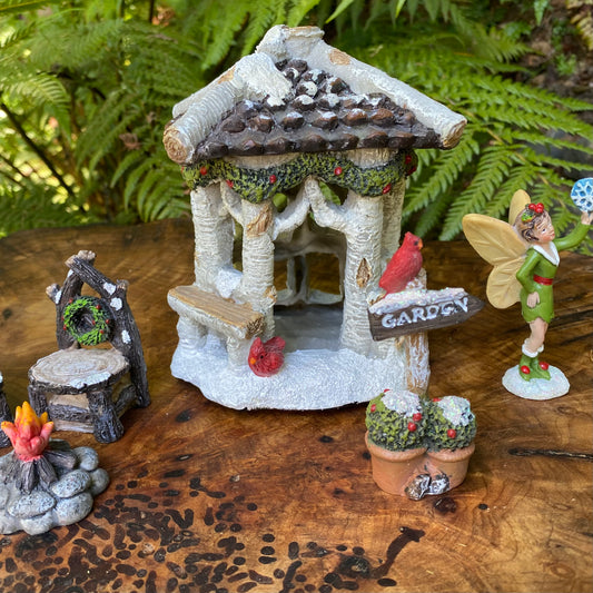 Winter Fairyland Birch Log Gazebo