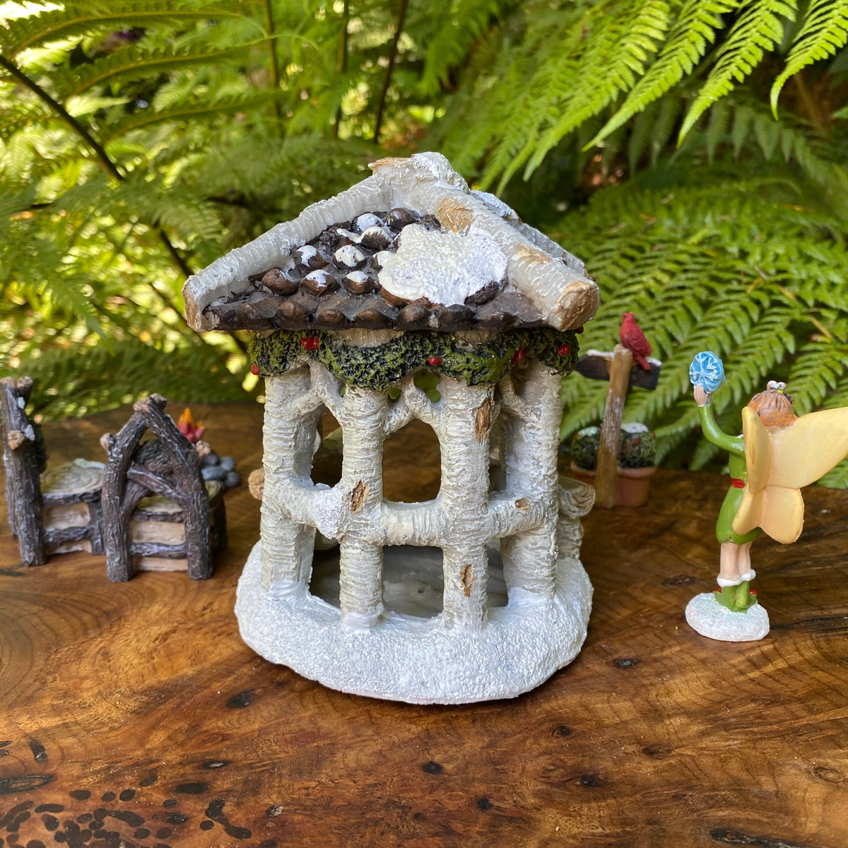 Winter Fairyland Birch Log Gazebo