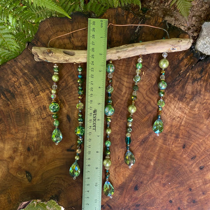 Handcrafted Beaded Driftwood Suncatcher