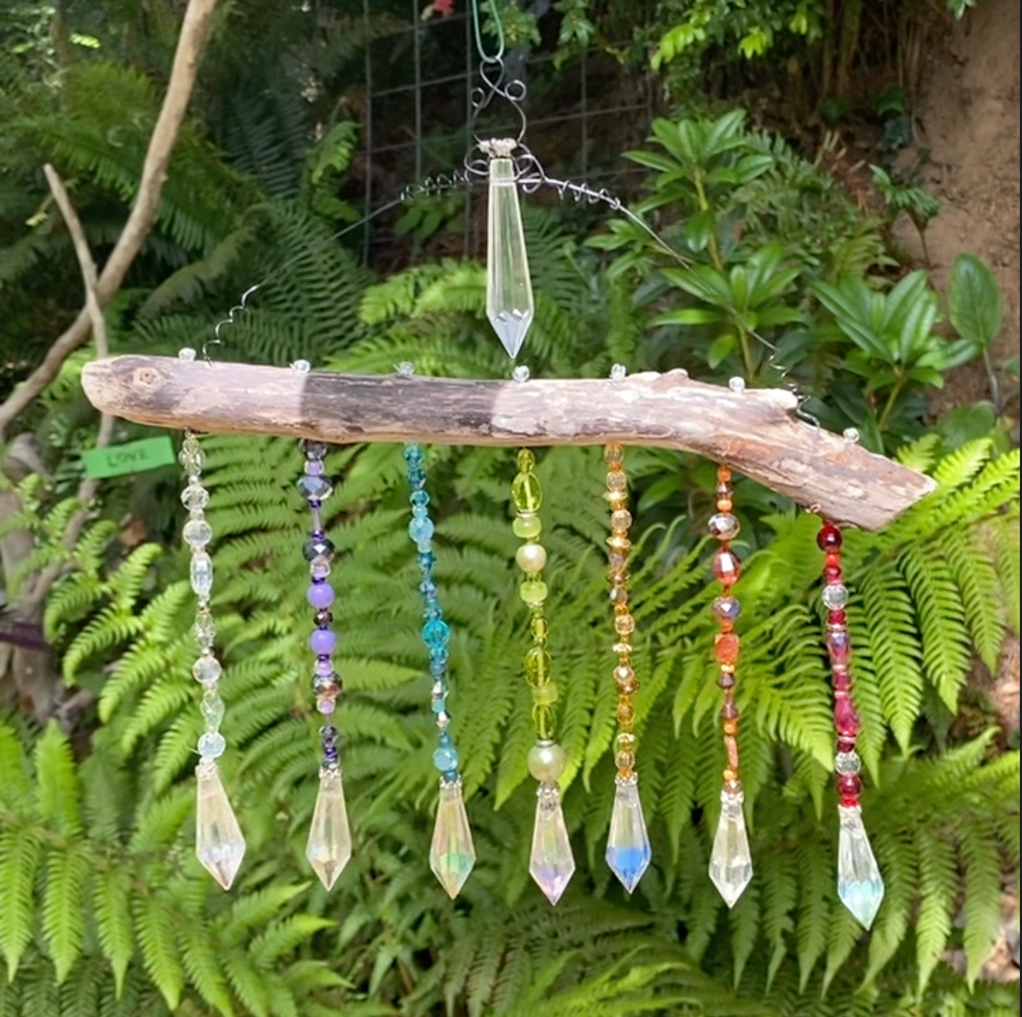 Handcrafted Chakra Driftwood Suncatcher