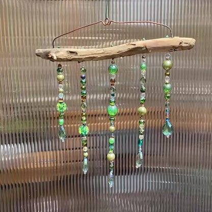 Handcrafted Beaded Driftwood Suncatcher