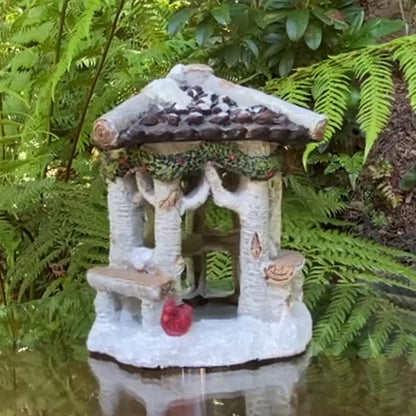 Winter Fairyland Birch Log Gazebo
