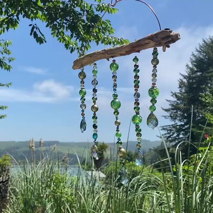 Handcrafted Beaded Driftwood Suncatcher
