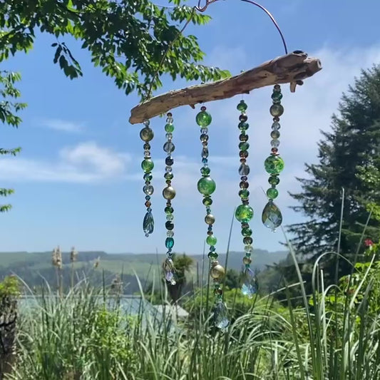 Handcrafted Beaded Driftwood Suncatcher