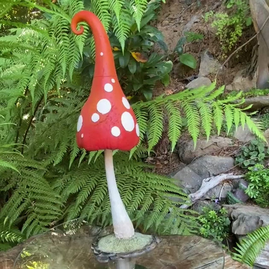 Fairy Garden Funky Tall Red Mushroom