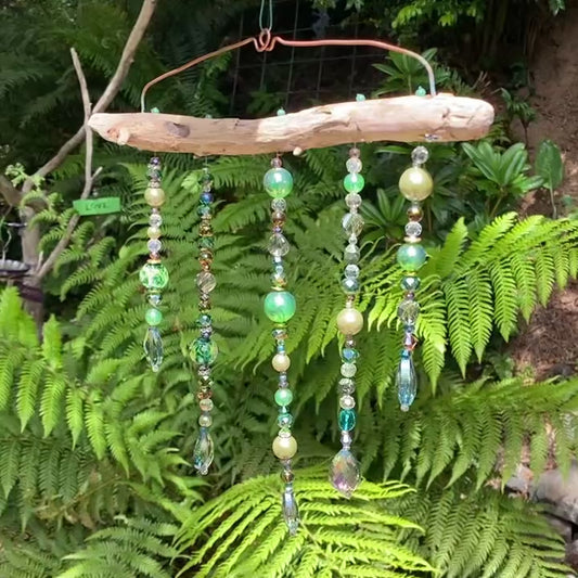 Handcrafted Beaded Driftwood Suncatcher
