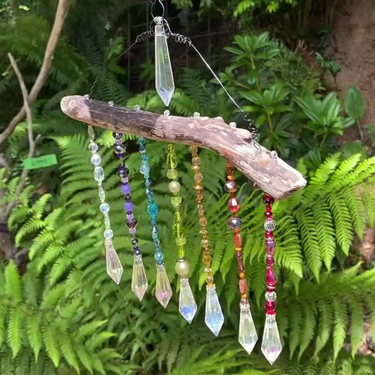 Handcrafted Chakra Driftwood Suncatcher