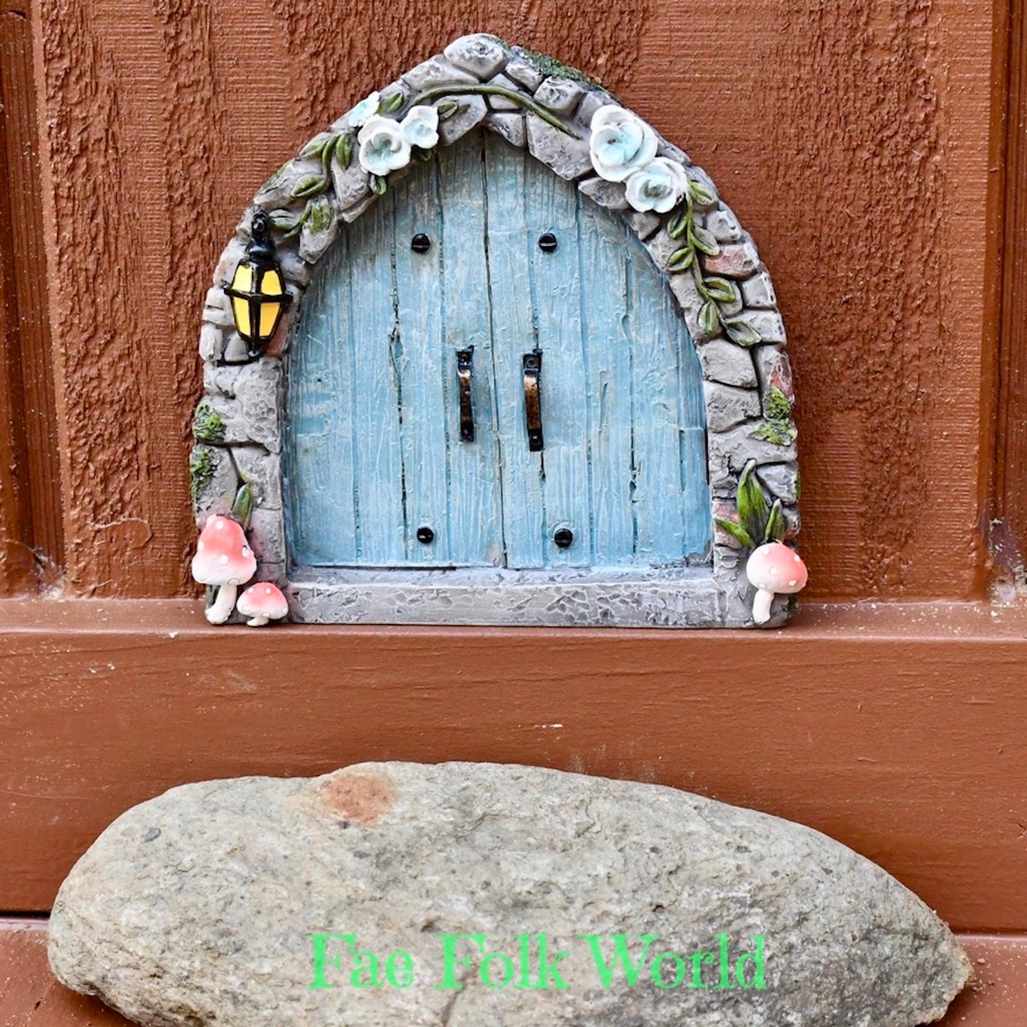 Fairy Door - Arched Blue Double Doors