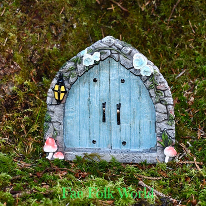 Fairy Door - Arched Blue Double Doors