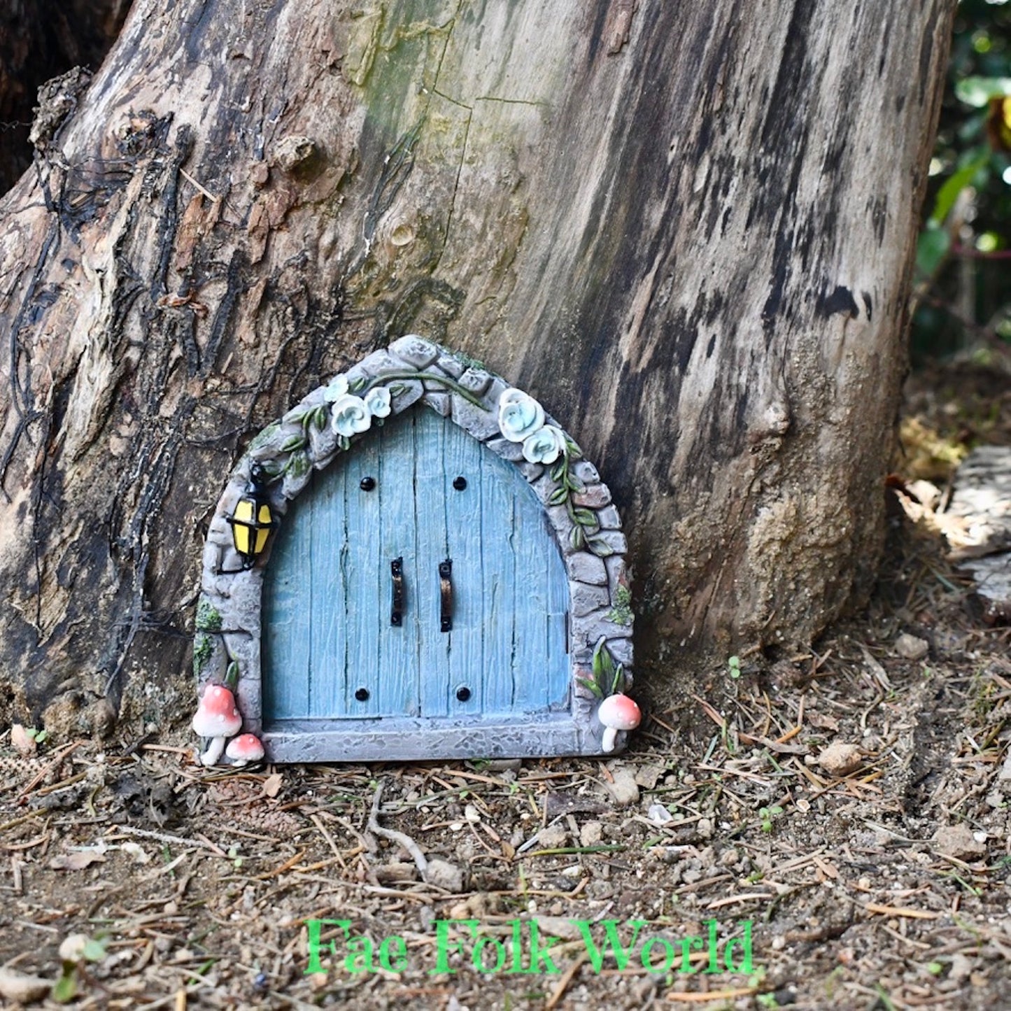 Fairy Door - Arched Blue Double Doors