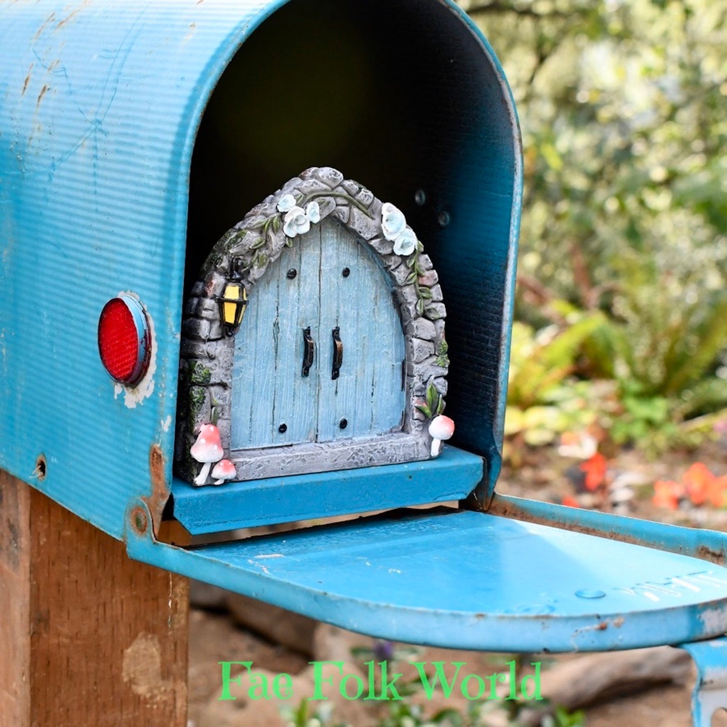 Fairy Door - Arched Blue Double Doors