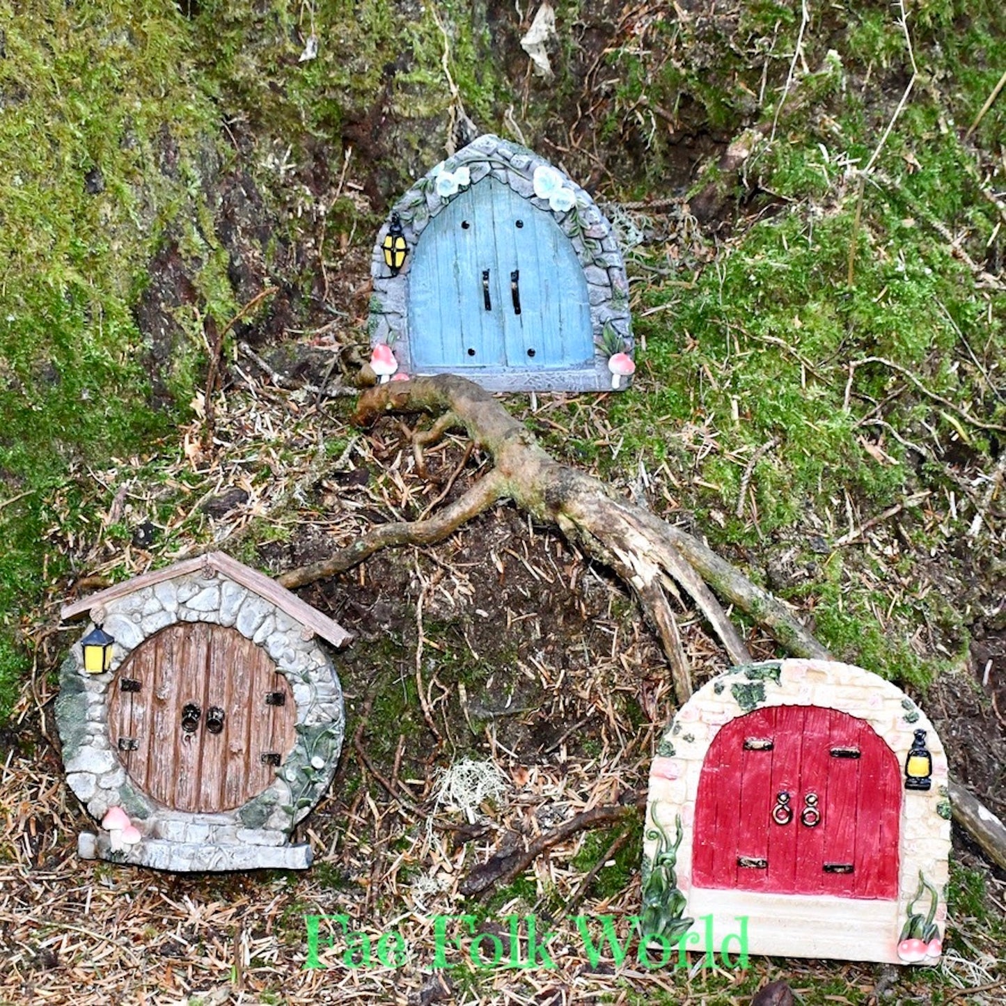 Fairy Door - Arched Blue Double Doors