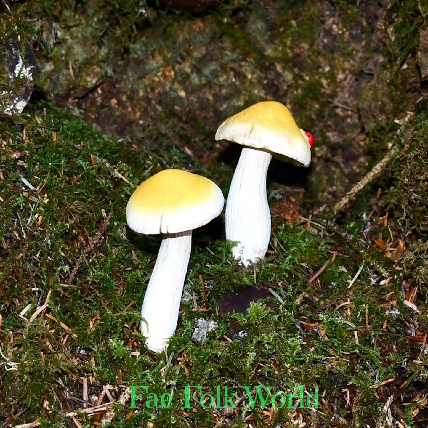 Fairy Garden Yellow Mushroom Set