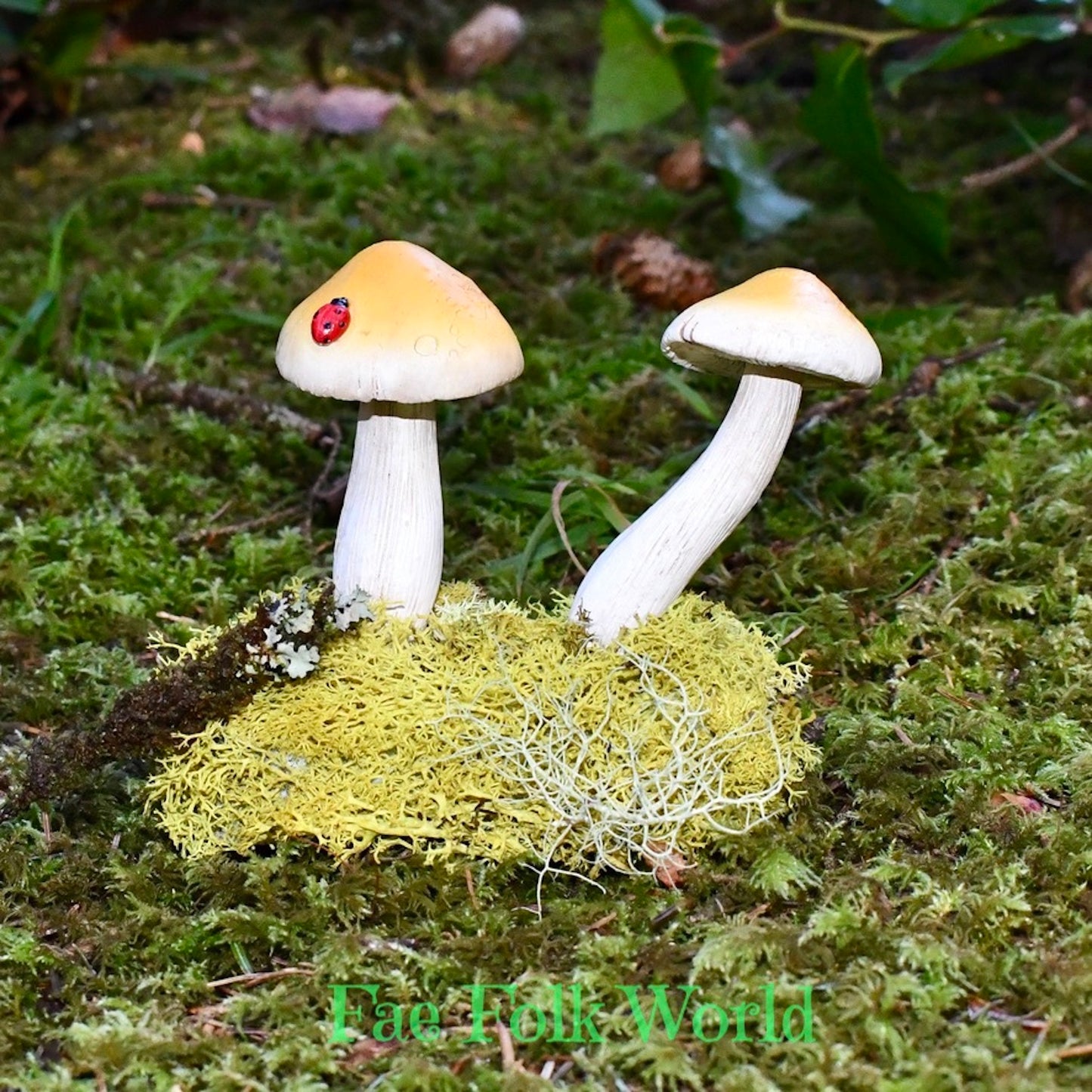 Fairy Garden Yellow Mushroom Set