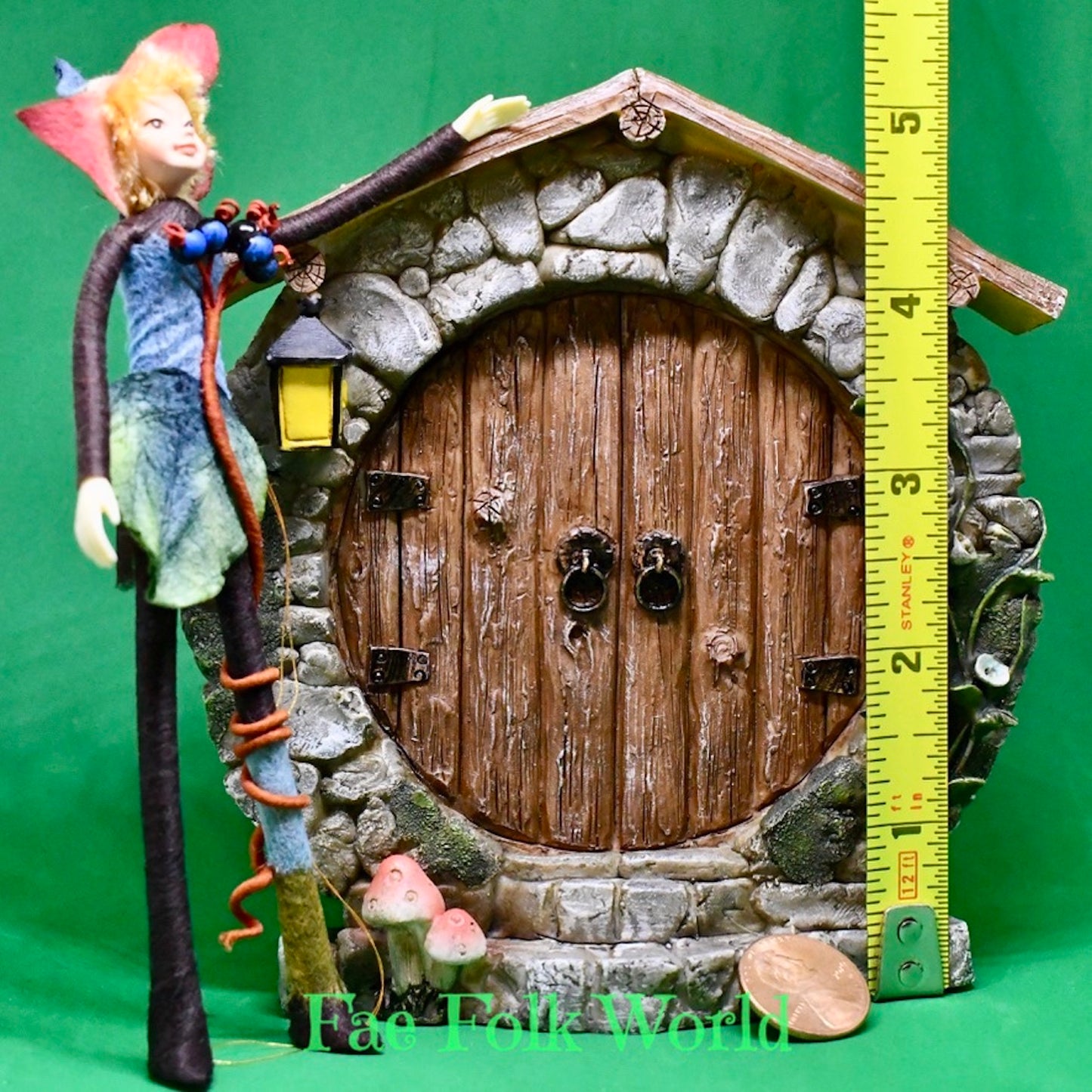 Fairy Door - Round Log Doors with Roof