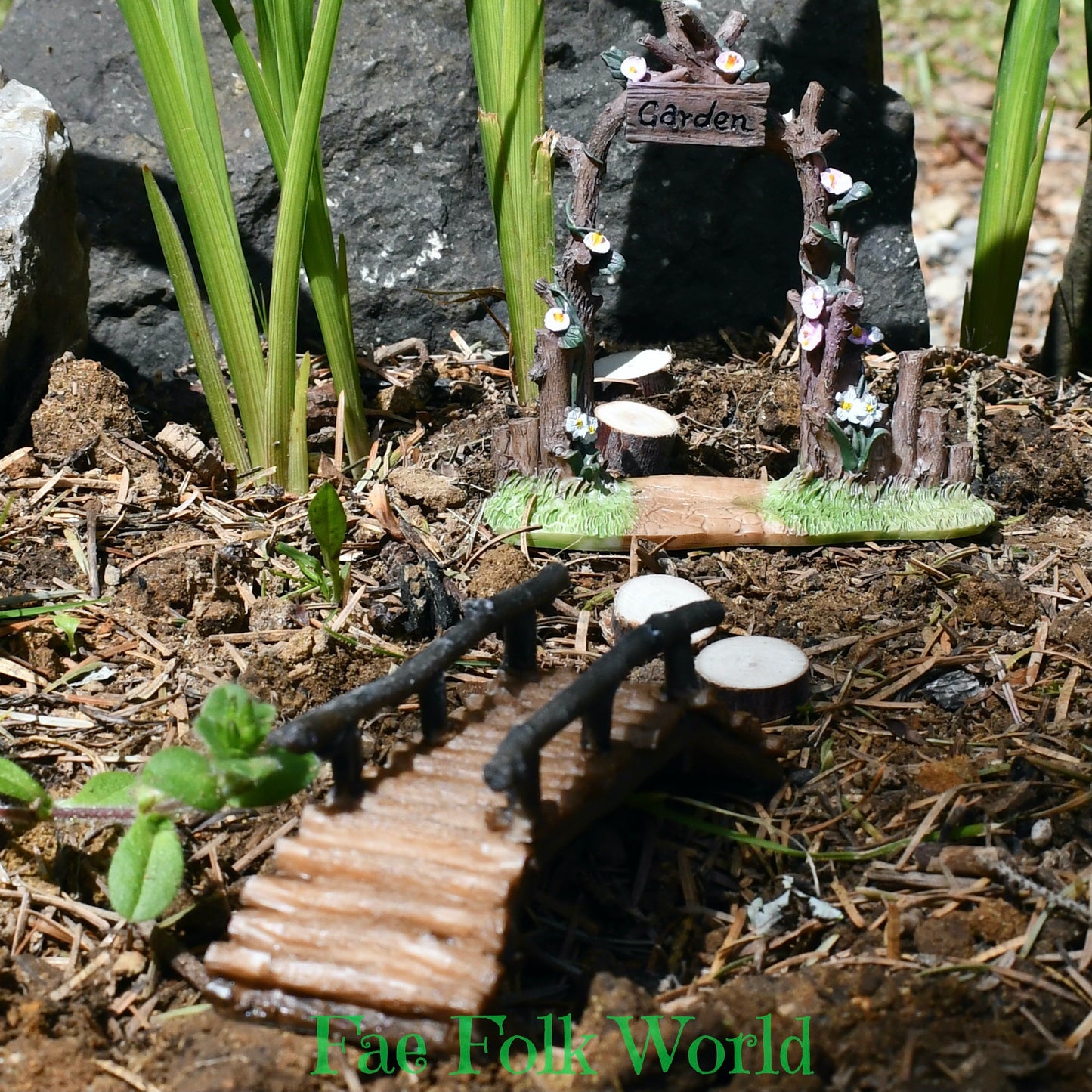 Fairy Garden Wooden Bridge