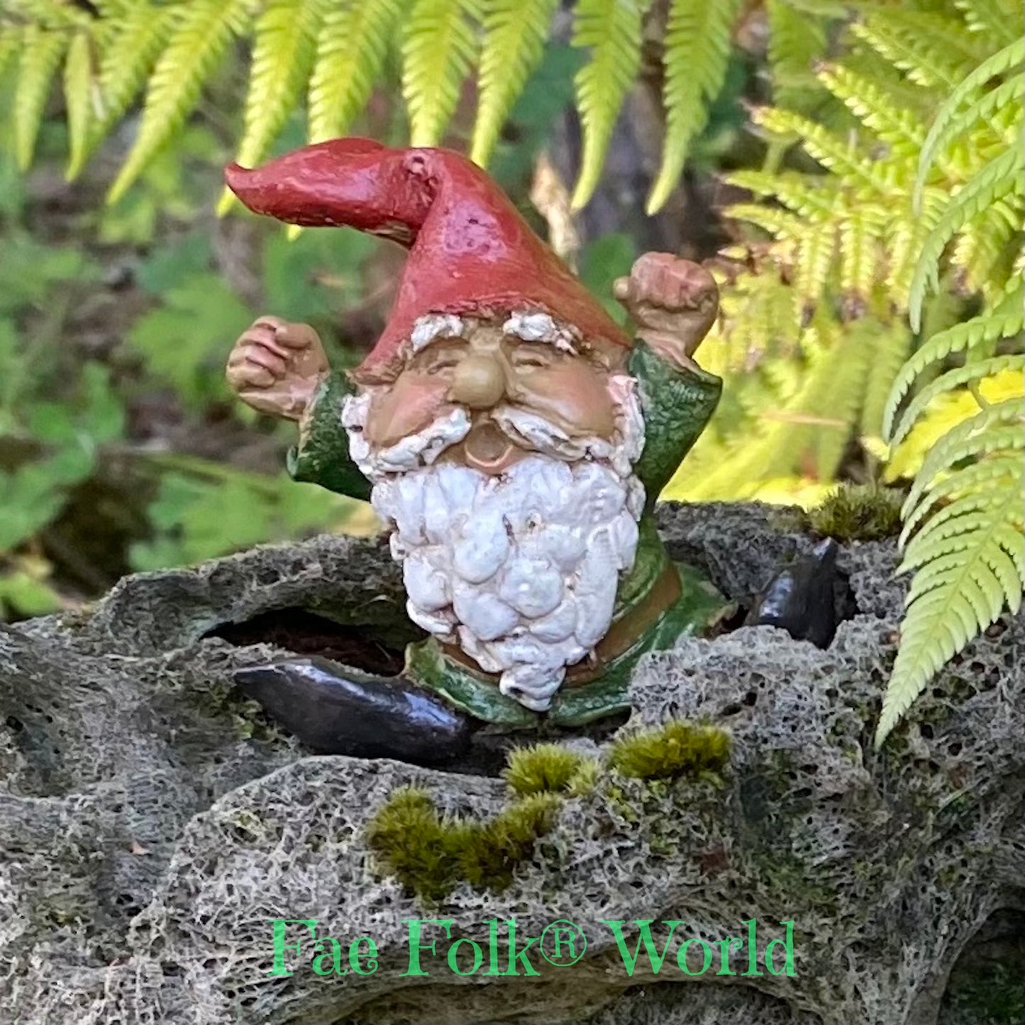 Mini Garden Gnome Yawning