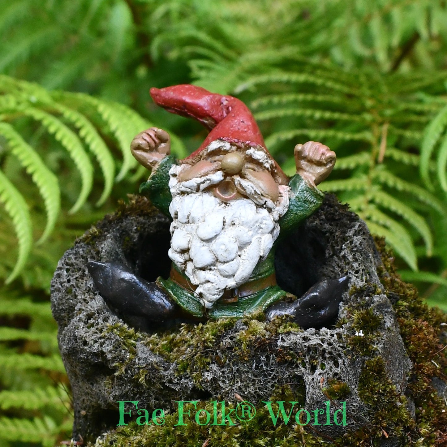 Mini Garden Gnome Yawning