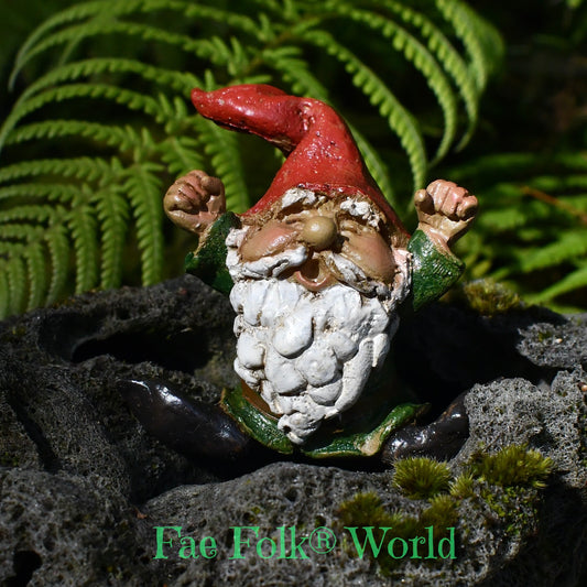 Mini Garden Gnome Yawning